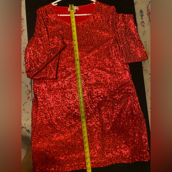 Red sequin Michael Kors holiday dress, size X-Large - Picture 6 of 8